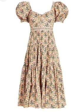 $700 MSRP Agua by Agua Bendita Palmera Chan Chan Miel dress SZ M